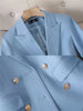 Office Ladies Pant Suit 2 Piece Sets Women Solid Double-breasted Business Work Wear Blazer Jacket and Trouser Female