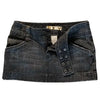 Y2K Adjustable Waist Mini Skirt Harajuku Girl Solid Color Retro Gray Denim Skirt Women Gothic Slim Hip Low Waist Short Skirt