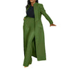 Women's Set Full Sleeve X-Long Blazer Coat+ Long Pant Suit Spring Streetwear Two 2 Piece Set Africa OL Work Outfits