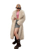 Colorful Fahionable Faux Fur Mongolian Jacket Long Tailored Collar Plush Winter Coat for Women Elegant Loose Fit Outerwear