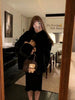 Faux Mink Fur Coat for Women Winter Thick Loose Hairy Casual Jacket Y2K Streetwear Long Sleeve Warm Fur Outerwear