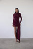 Irregular Draped Ruched Sexy Mini Dress Women Gown Elegant Turtleneck Long Sleeve High Waist Pleated Club Party Dress