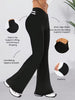 Womens Spring Autumn Flare Pants V Shaped Cross Waist Wide Leg Trousers Elegant Loose Women Long Sweatpants For Slim Figures