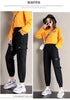 Women Pants Thin Style Solid Casual Pockets Wide Leg Trousers Drawstring Ladies Straight Pants Versatile