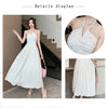 Vintage White Long Dresses for Women 2023 Summer Elegant Chic Solid Sleeveless Casual Female Korean Slim Sexy Backless Sundress
