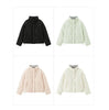 Cotton Padded Jacket Women Diamond Quilted Stand Collar Loose Fit Winter Elegant Casual Outerwear