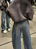 Spring Blue Jeans Women Y2K Vintage High Waisted Jeans Straight Streetwear Loose Large Wide Leg Denim Pants