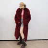 Colorful Fahionable Faux Fur Mongolian Jacket Long Tailored Collar Plush Winter Coat for Women Elegant Loose Fit Outerwear