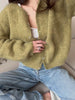 Lazy Style Wool Cardigan Women's Spring and Autumn Loose Round Neck Knitted Short Jacket Soft Long Sleeved Sweater