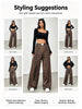 Women Leopard Print Wide Leg Pants Elastic High Waist Loose Casual Trousers Streetwear Y2K Long Palazzo Pants