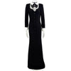High Street Designer Formal Dresses Women's Shirt Collar Diamonds Beaded Maxi Long Dress
