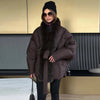 Vintage Faux Fur Patchwork Women Thicken Coat Long Sleeve Belt V-neck Female Outwear Winter Lady Streetwear