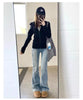 Streetwear Black Hoodie Coat Women's Clothing Hooded Zipper Slim Fit Y2k Jackets Casual Sweatshirts Tops Ropa Mujer