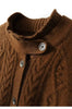 100% pure cashmere cardigan women's winter coat thickened loose knit sweater coat