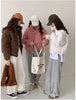 Women Parkas Turtleneck Full Sleeve Thick Coats Short Coat Solid Zipper Spliced Jackets Pocket Casual Elegant Lady Winter