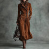 Ropa Elegante Mujer Autumn Winter Lapel Western Style Jacket Women's Long Windbreaker Jacket Capotto Donna Manteaux