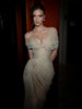 Mesh Patchwork Long Dress Woman Skew Collar Hollow Design Off Shoulder Midnight Prom Party Ruched Elegant Vestidos