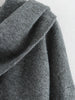 Ladies Autumn Winter Jacket Women Casual Commuter Coat Knitted Loose Oversize Coat Asymmetric Elegant Split Chic Scarf Jacket