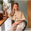 Women's Trench Cape Coat Vintage Double Breasted Short Trench Style Poncho Female Spring Woman Street Outerwear