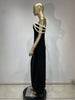 Women Celebrity Sexy Off Shoulder Pearl Black Maxi Long Bandage Bodycon Dress Elegant Evening Club Party Outfit