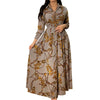 Digital Printed Single Breasted Long Dress Spring Autumn Women Women's Casual Long Sleeved Shirt Collar Dress