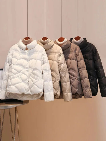 Ultra Light Duck Down Jacket Autumn Winter Women Down Coat Single Breasted Warm Female Puffer Coat Parka