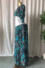 Women Dot Floral Printed Drawstring Ruched Batwing Half Sleeve Corset Maxi Dress Vacation Party Long Dresses Vestidos