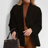 Autumn Winter Women Jacket With Lapel Woman Casual Single Breasted Pocket Long Sleeve Short Coat Street Overcoat