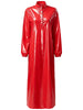 Women's Sexy Glossy Vinyl Metallic Dress Turtleneck Long Sleeve Shiny Clubwear for Rave Party Music Festival Night Out