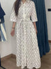 Women 100% Cotton Shirt Dress Plaid Letter Printed Lace-up Half Sleeve Lady Turn-down Collar Loose Single Breasted Midi Robe