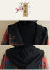 Winter Women's Clothing Hooded Padded Jacket Parka Korean Plus Size Plaid Mid-length Coat Jacket Keep Warm Loose Leisure