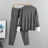 Winter Women Knitted 2 Pieces Set Muslim Casual Thicken Pullover Sweater +Knitted Pant 2PCS Suits Outfit Sport Warm Set