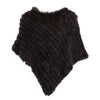 Women's 100% Real Natural Rabbit Fur Knitted Pullover Poncho Lady Cape Genuine Fur Shawl Warm One Size