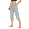 Casual Loose Elastic Pocket Pure Color Women's Seven-Foot Pants Simple Design Comfortable Fit Long Trousers