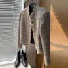 Tweed Korea Short tweed jacket woman Korean Clothes Single-breasted Lady Blazer All-match Casual Coat Tops
