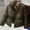 Elegant Cotton Warm Women's Jacket Autumn Winter Loose Full Sleeve Zipper Stand Collar Thicken Coats Waist Outwear Lady