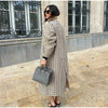 Double-side Long Trench Coats Women's Loose Full Sleeves Single-breasted Pockets Lapel Coats Ladies Spring Outwear