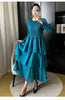 Spring Ruffled Lantern Sleeve Pleated Dress Atmospheric Design Sense Pleated Long Dresses Women's Clothing