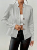 Autumn and Winter Woman Textured Button Front Blazer Stand Collar Long Sleeve Fit for Office and Casual Wear Suit Jacket
