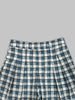 Women's Blue Plaid Two Piece Set Mock Neck Crop Top High Waisted Wide Leg Pants Casual Elegant Outfit