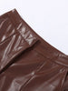 Spring Set Women's Matching Sets Faux Leather Bomber Jacket Two-Piece Set Top Mini Skirt Shorts Pants Woman Clothes Streetwear