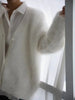 Women's Cardigans Korean V-neck Sweater Coat Long Sleeve Oversized Sweater Female Buttons Solid Knitted Jacket Women