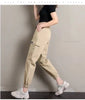 Women Pants Thin Style Solid Casual Pockets Wide Leg Trousers Drawstring Ladies Straight Pants Versatile