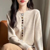 Autumn Winter Round Collar Loose Women's Knitting Cardigan Sweater Coat Sweater Temperament Korean Version Ladies Top
