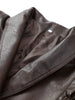 Woman Vintage Brown Lace Up Pu Leather Jacket Slim Fit Lapel Collar Long Sleeved Short Coats Fall Lady Chic Outfits