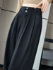 Elegant Wide Leg Pants Women Korean Style High Waist Black Baggy Pants Office Ladies Loose Suit Trousers Streetwear