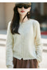 Winter Women's Clothing Tops Brushed Wool Cardigans O Neck Yellow Warm Causal Sweater Soft Solid Knitted Coats B1713005