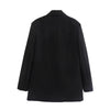 Women Double Breasted Plaid Blazer Coat Vintage Long Sleeve Flap Pockets Female Outerwear Chic Vestes Femme