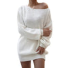 Sexy Wrap Hip Sweater Dresses Women Loose Korean Casual Knitted Dress Autumn Winter Lantern Sleeve Comfortable Female Short Gown