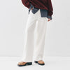 Women Jeans Fleece Lined Wide Leg Washed Finish Warm Insulation Soft Touch Winter Everyday Style Full Length